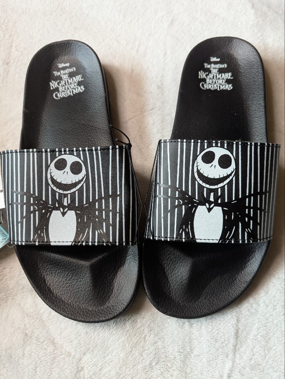 Nightmare Before Xmas Black Slide Sandals Men's 12 NEW